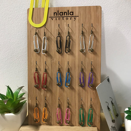 Black Personalised Paperclip Earrings | by lovedbynlanla